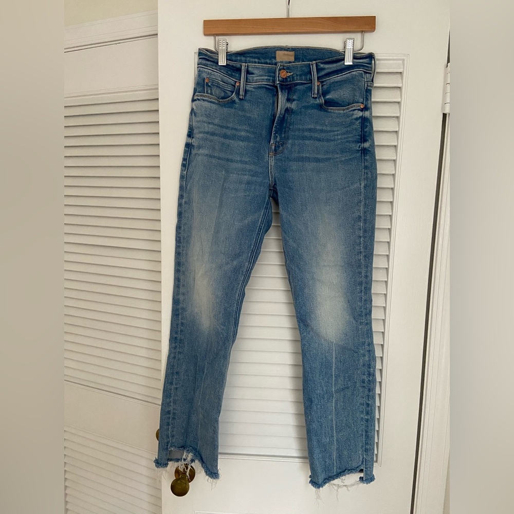 MOTHER Dazzler Light Blue Straight Leg Jeans